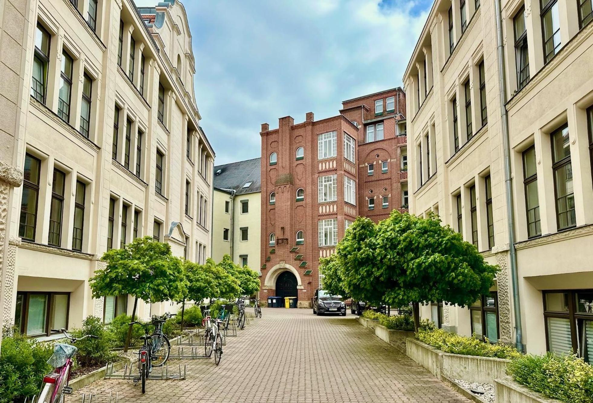 Ferienwohnung Meos 3 -Zentrum-Hofblick-Gym-Netflix Leipzig Exterior foto